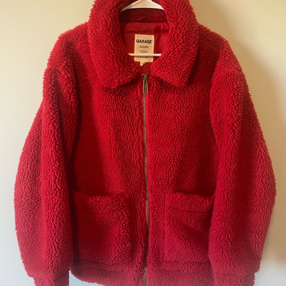 Garage Red Sherpa Jacket